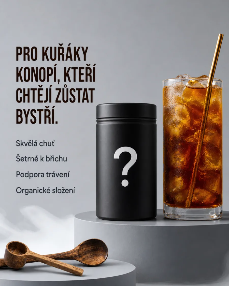 Funkční nápoj, headline Pro kuřáky konopí, kteří chtějí zůstat bystří